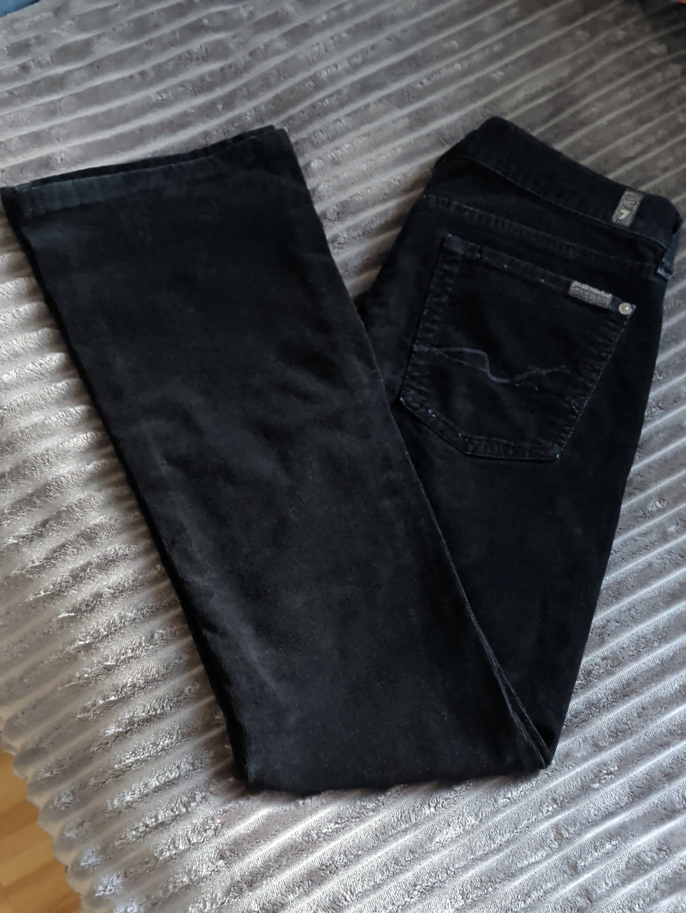 Black Women's Corduroy- Classic Boot cut Leg 7 For All Mankind